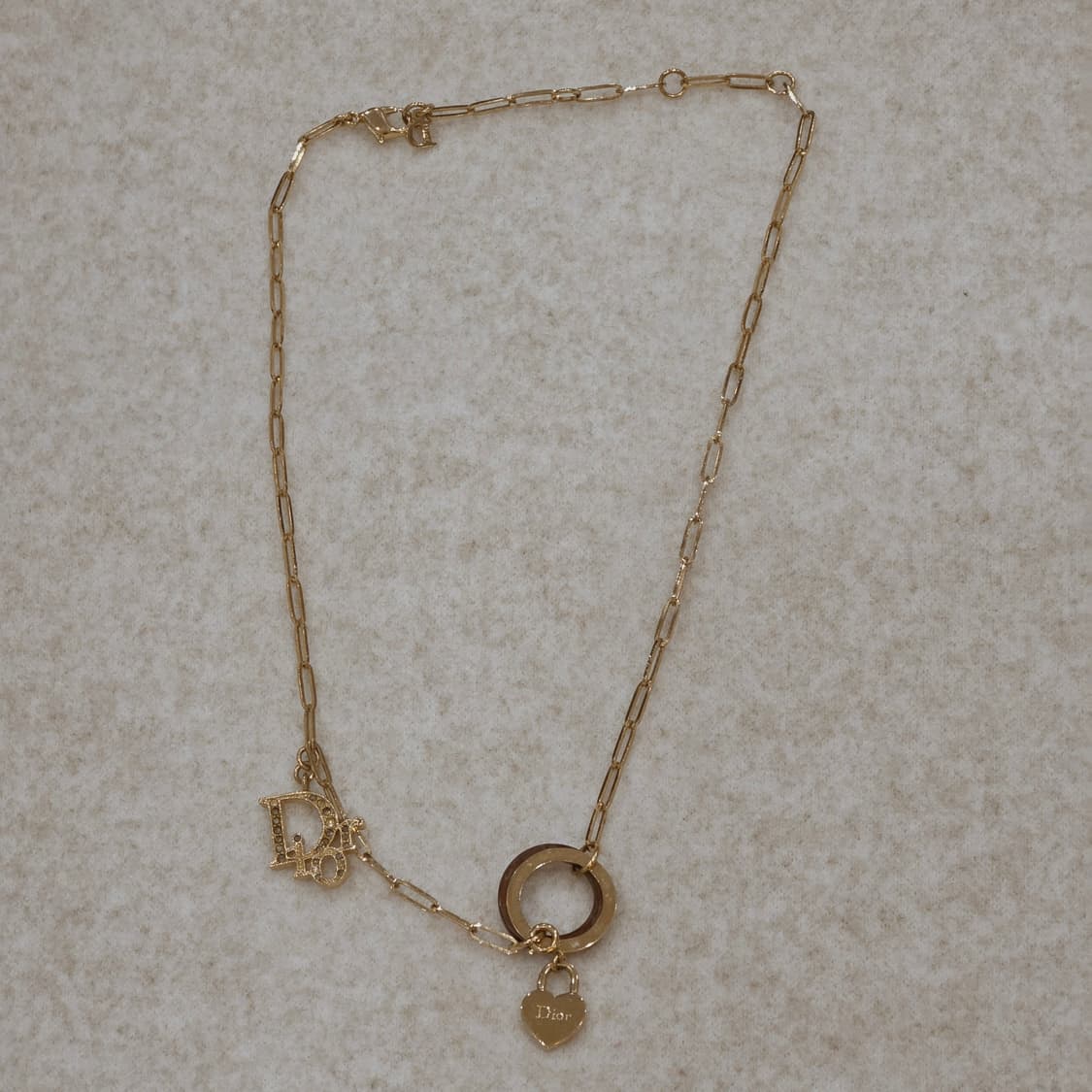 디올 dior 로고 하트참 목걸이 (희귀) 상품이미지8