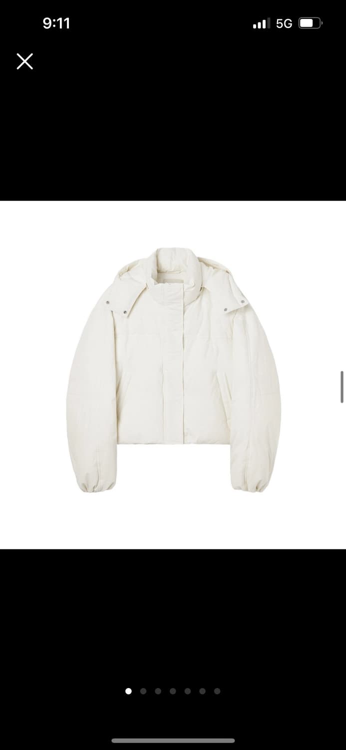 인사일런스 크롭 후디드 구스 다운 자켓 크림 상품이미지5