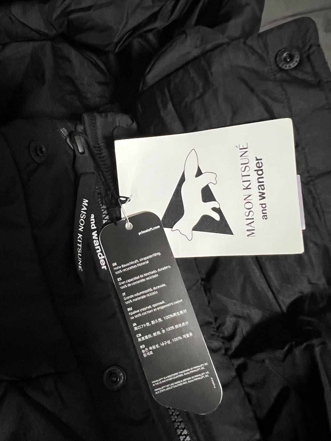 (5) 앤드원더 메종키츠네 콜라보 패딩 블랙 새상품 희귀매물 상품이미지6