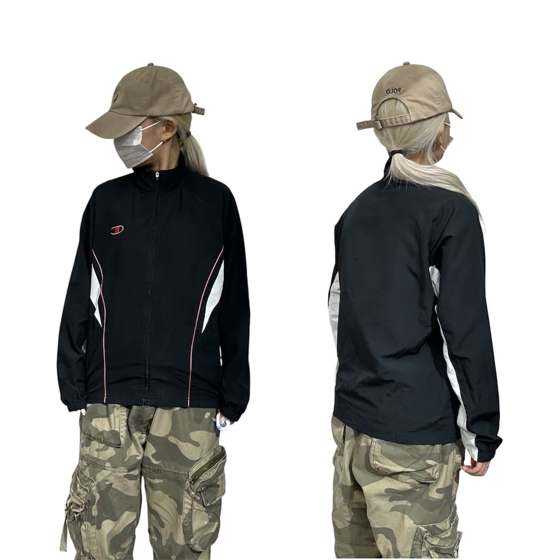 챔피온 블랙 일본판 핑크 로고 트랙탑 져지 L 상품이미지1