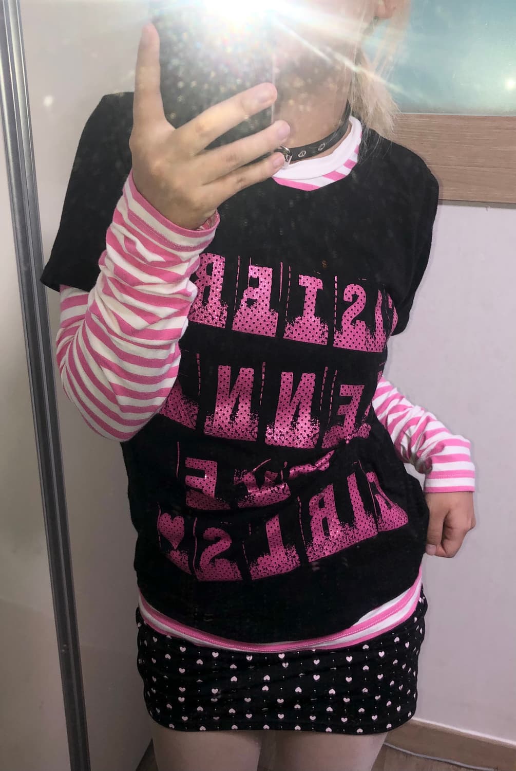 빈티지 구제 레터링 프린팅 셔링 반팔 티셔츠 로리타 상품이미지4