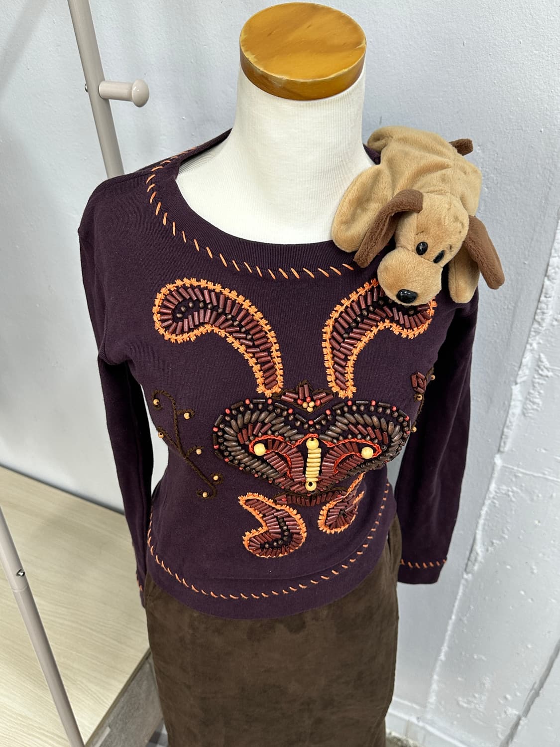 🌰하구미 에스닉 보헤미안 🌰가을 모리걸 우드비즈 브라운 코디세트 상품이미지6