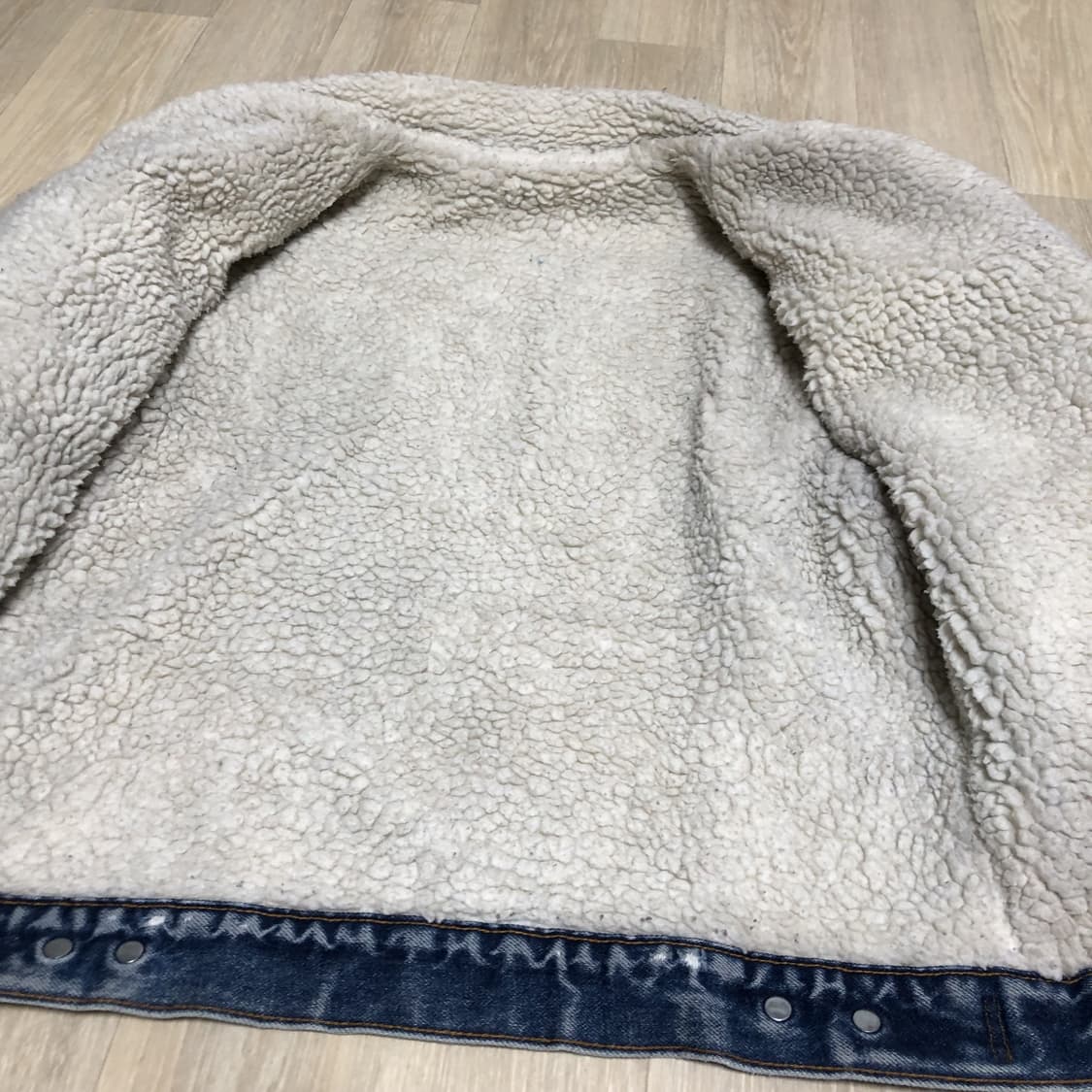 (L-XL) 80's 리바이스 70608 데님 쉐르파 하드 워시드 자켓 상품이미지6