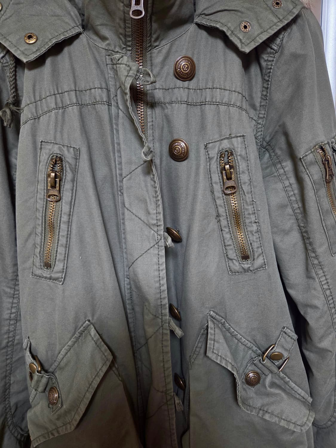 빈티지 카키 퍼야상 점퍼y2k 상품이미지2