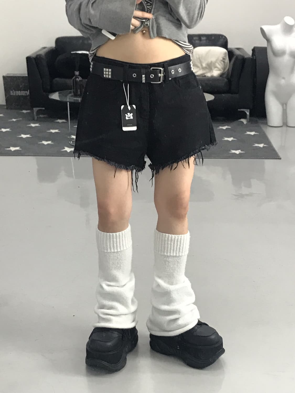 Gu 블랙 숏팬츠 상품이미지1