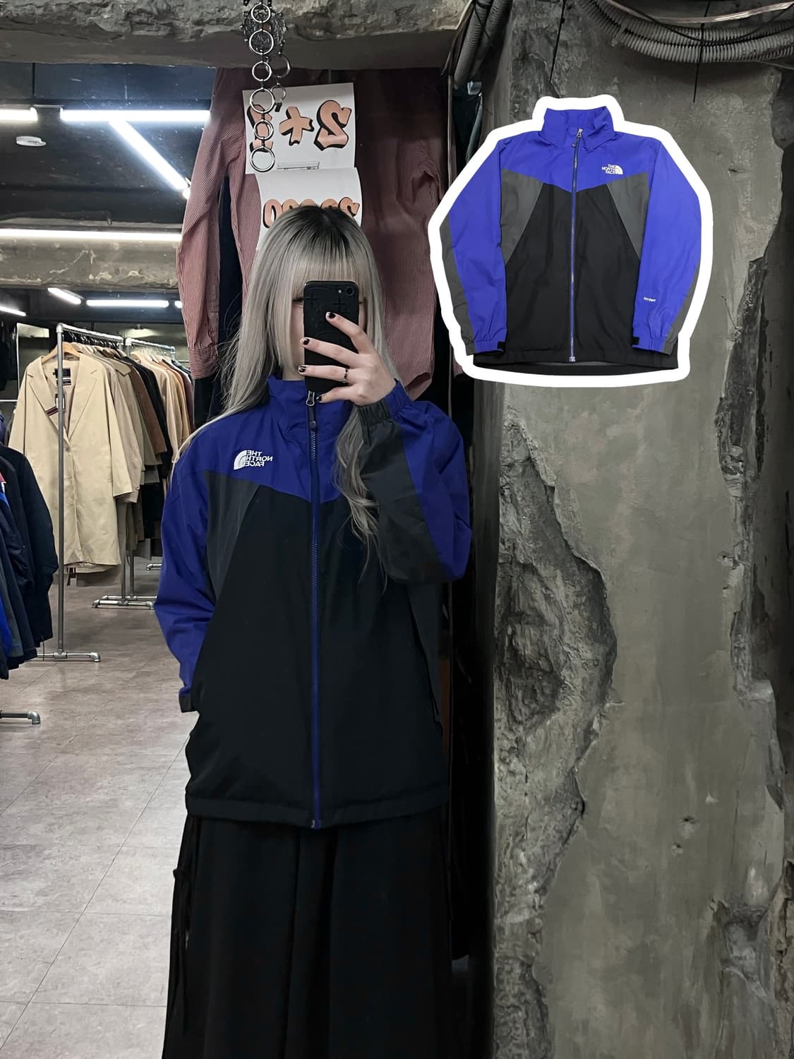 노스페이스 바람막이 점퍼 네이비 블랙 90 #csz3095 상품이미지1