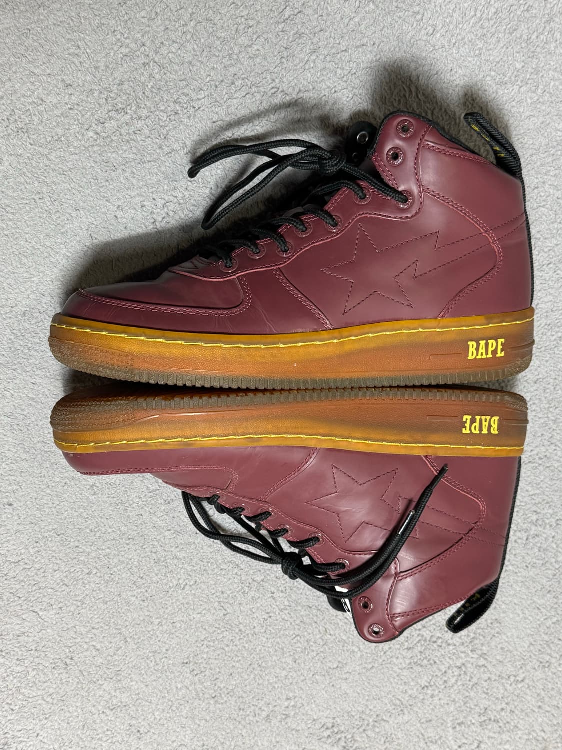 국내유일 Bape sta 베이프스타 포스 미드 버건디 스니커즈  상품이미지7