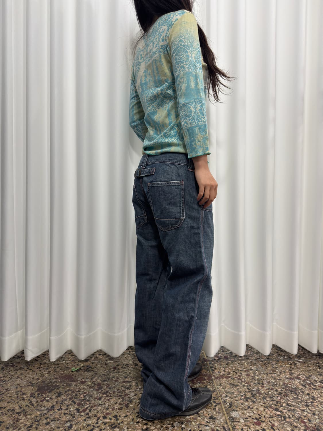 denim pink stitch pants 상품이미지4