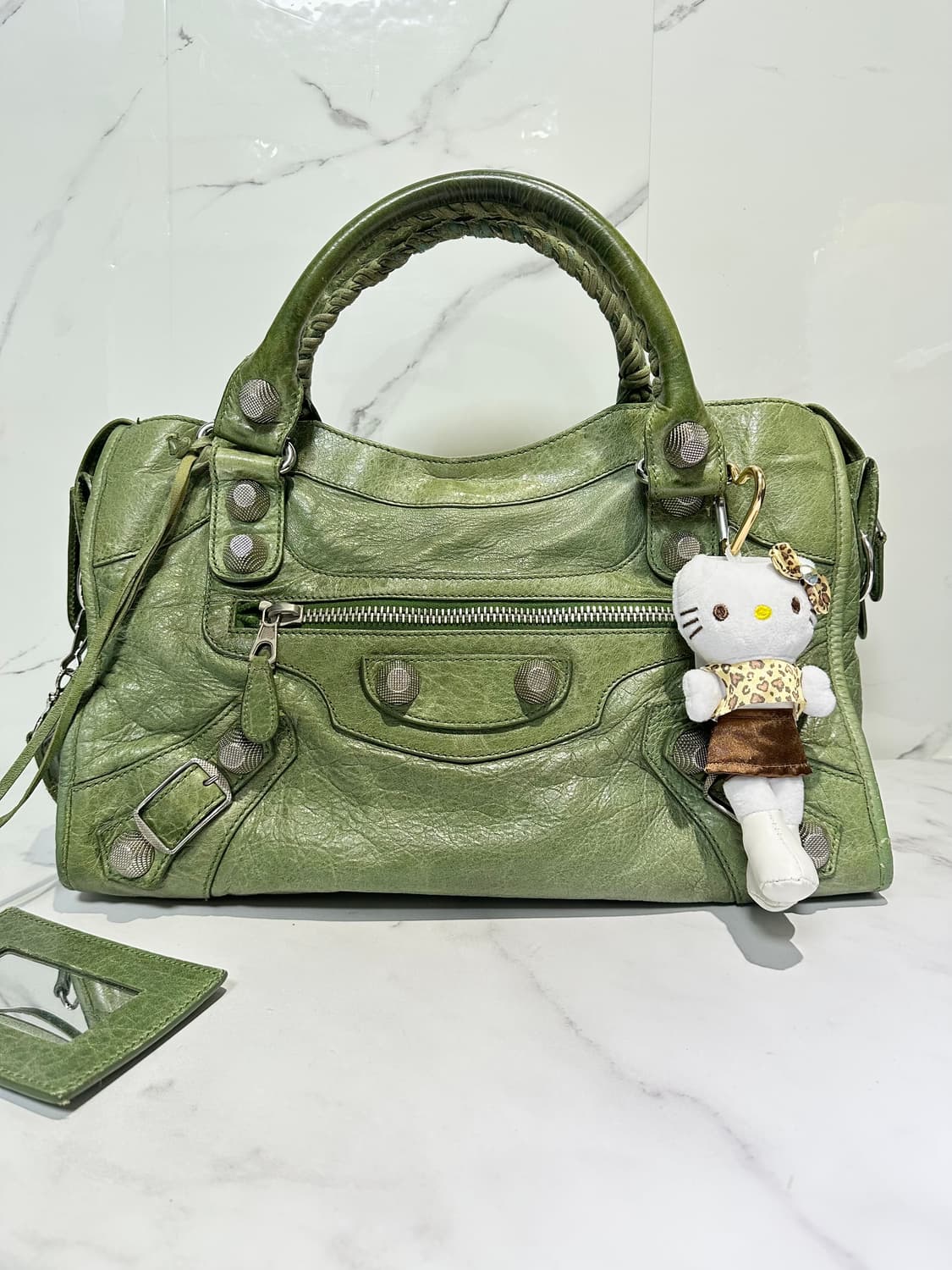 [A 정품] 발렌시아가 자이언트 시티 모터백 그린 상품이미지8