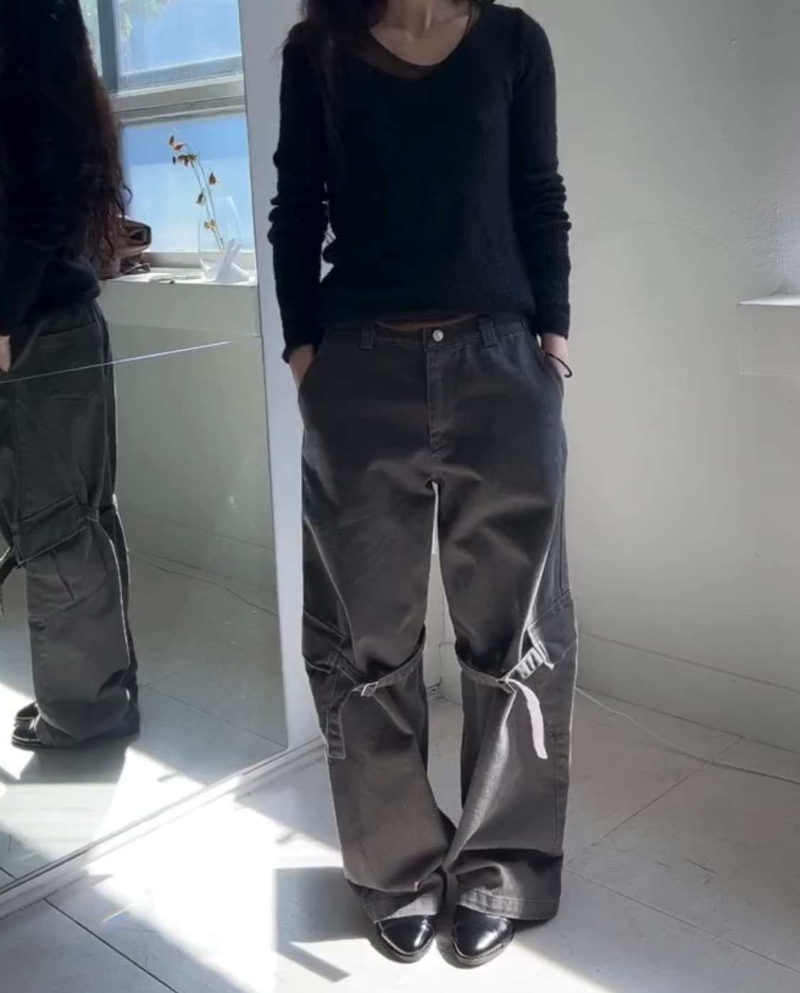 샵페어리 washed strap pants 상품이미지2