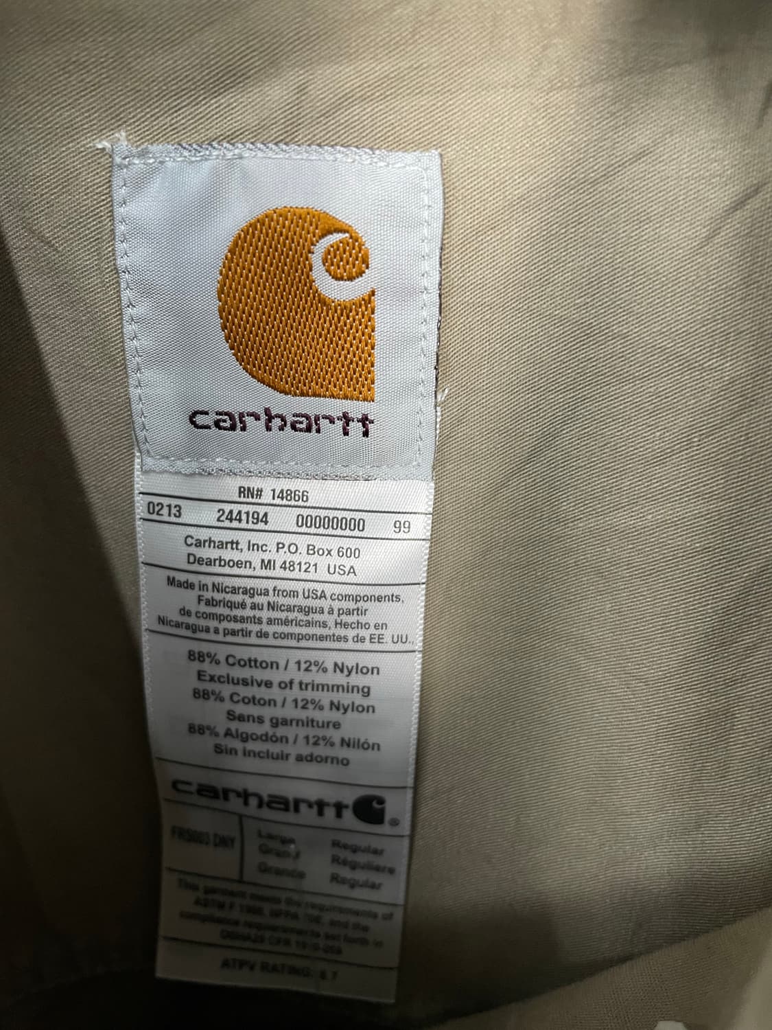 칼하트 베이지 셔츠H1989 상품이미지5