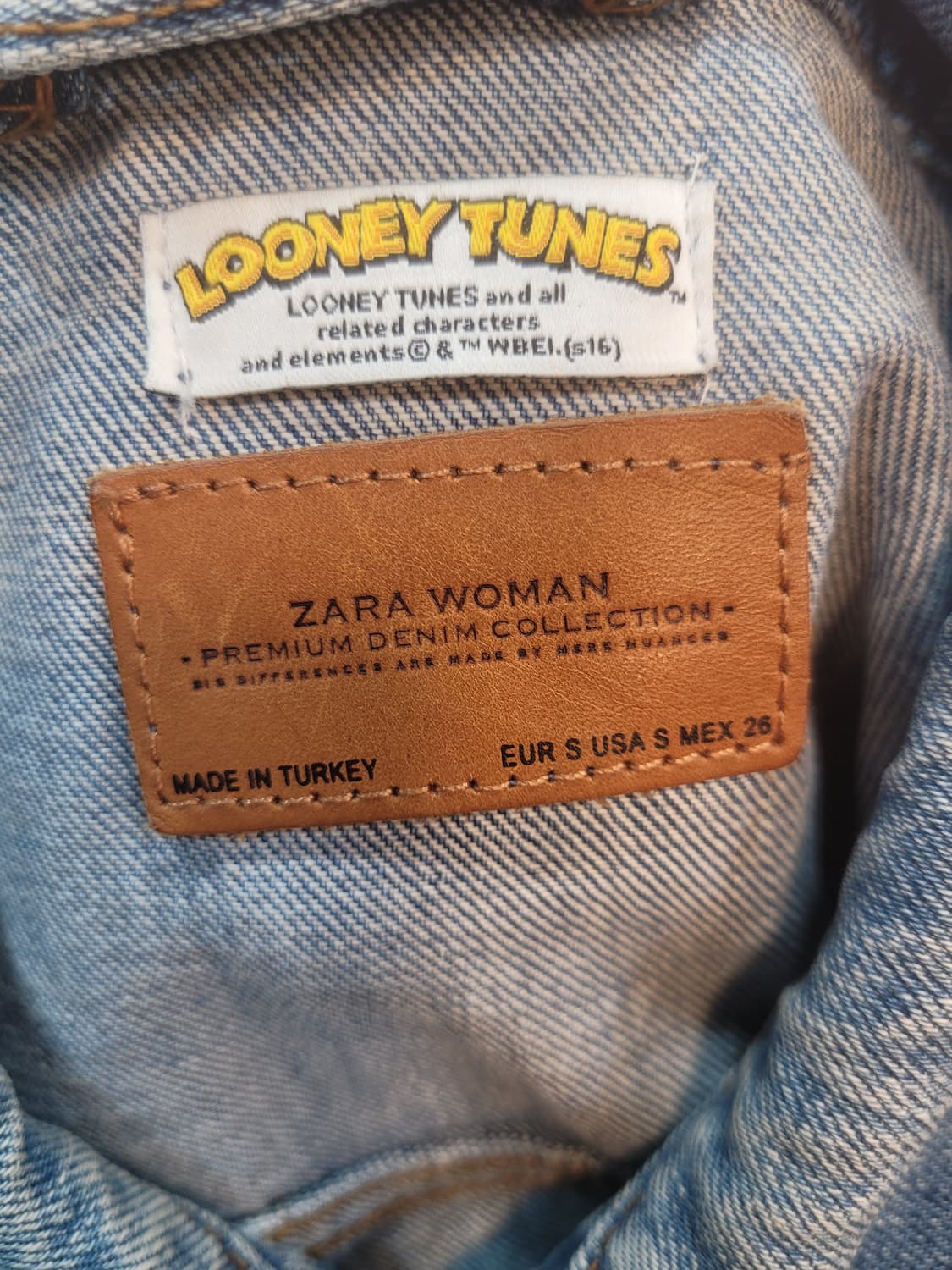 ZARA WOMAN 루니툰 패치 데님 자켓 S 상품이미지6