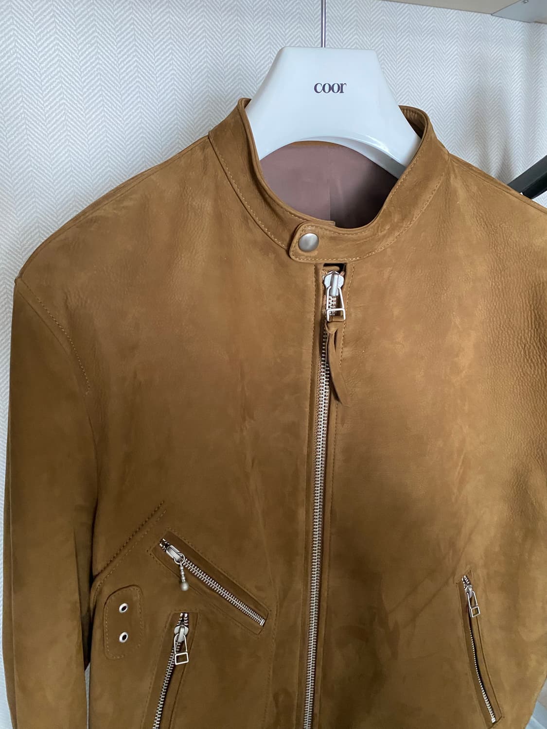 쿠어 카프 스킨 D 포켓 바이커 자켓 상품이미지4