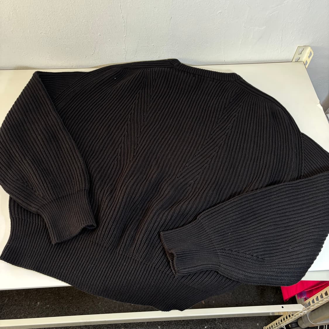 46 100-105 엘무드 블랙 면 케이블니트 상품이미지2