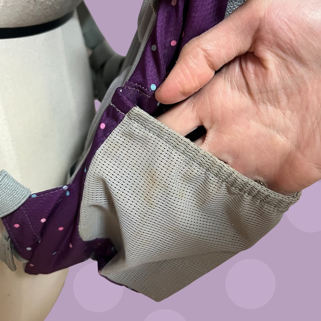 빈티지 라푸마 보라 땡땡이 백팩 상품이미지9