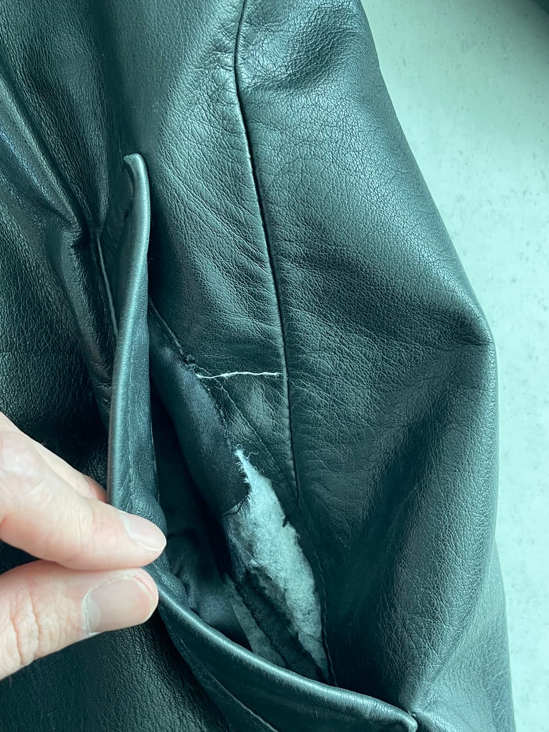 [XL] 올드 갭 레더 카코트 블랙 상품이미지8