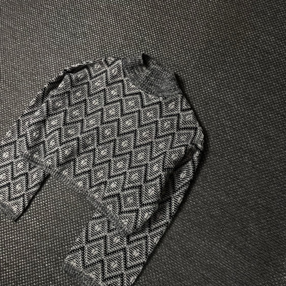 빈티지 에스닉 패턴 하이넥 크롭 긴팔 니트 F 상품이미지3