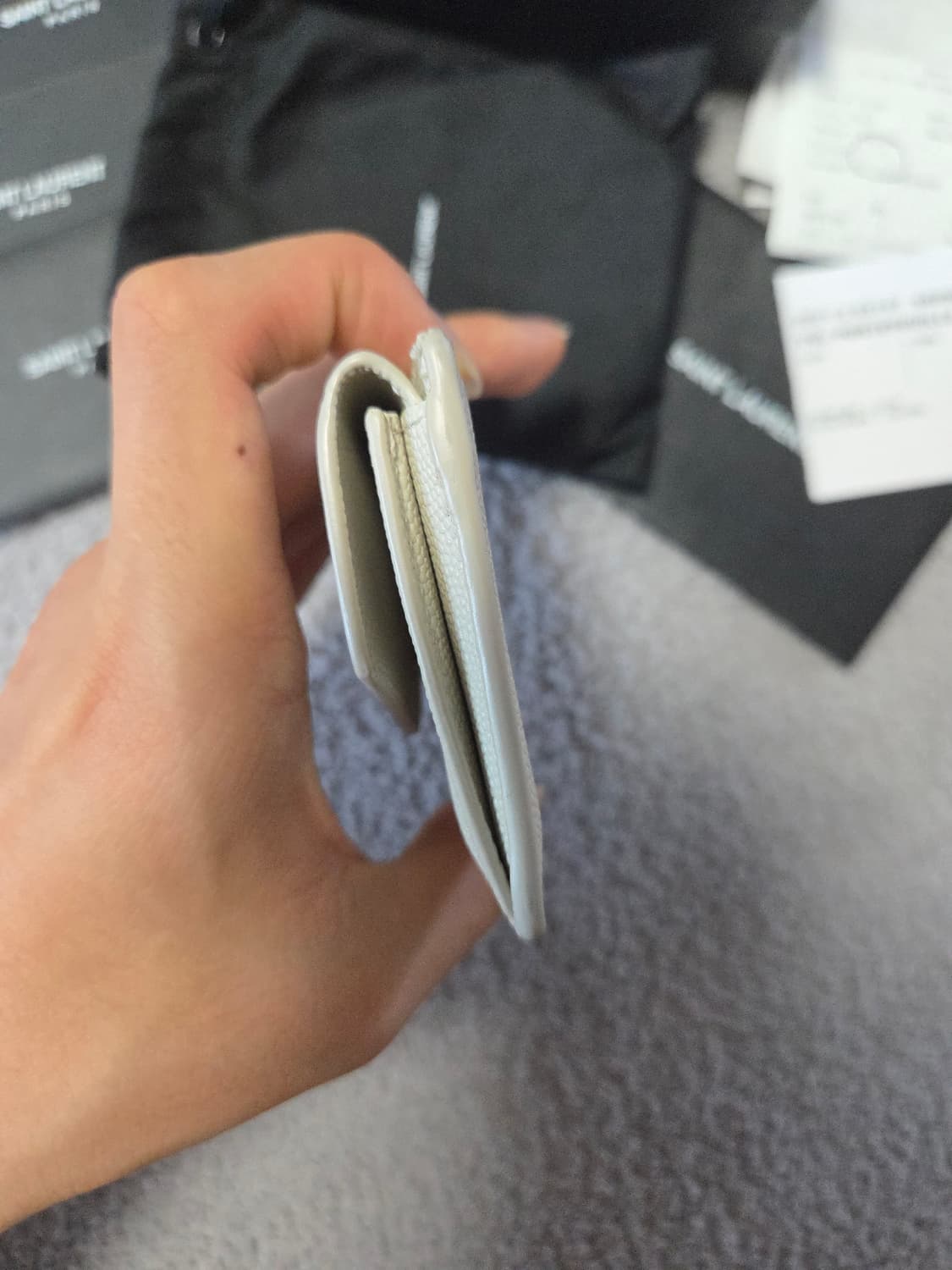 [정품/풀구성] 생로랑 업타운 카드지갑 화이트 상품이미지6