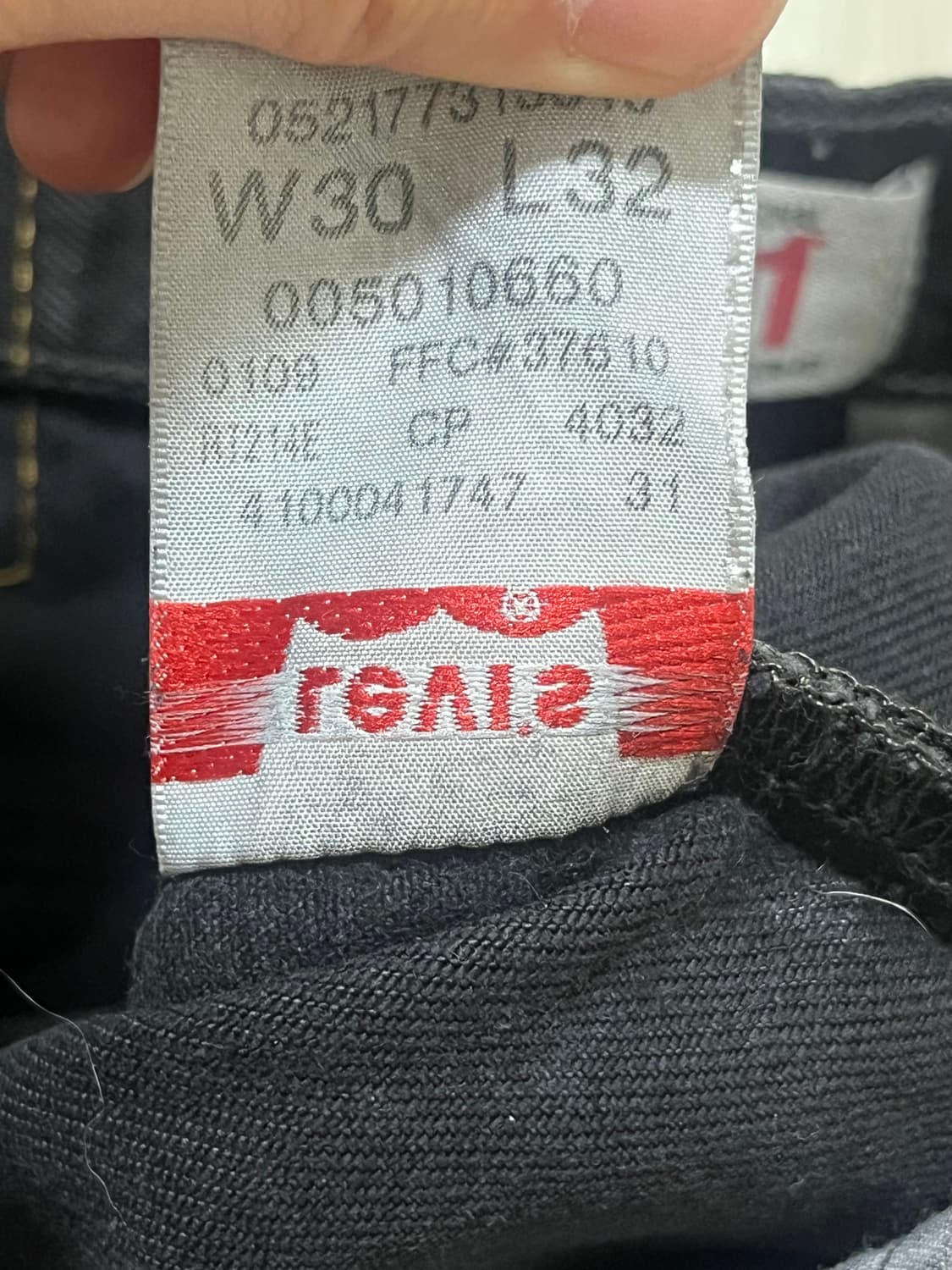 리바이스 501 블랙 W30 L32 상품이미지5