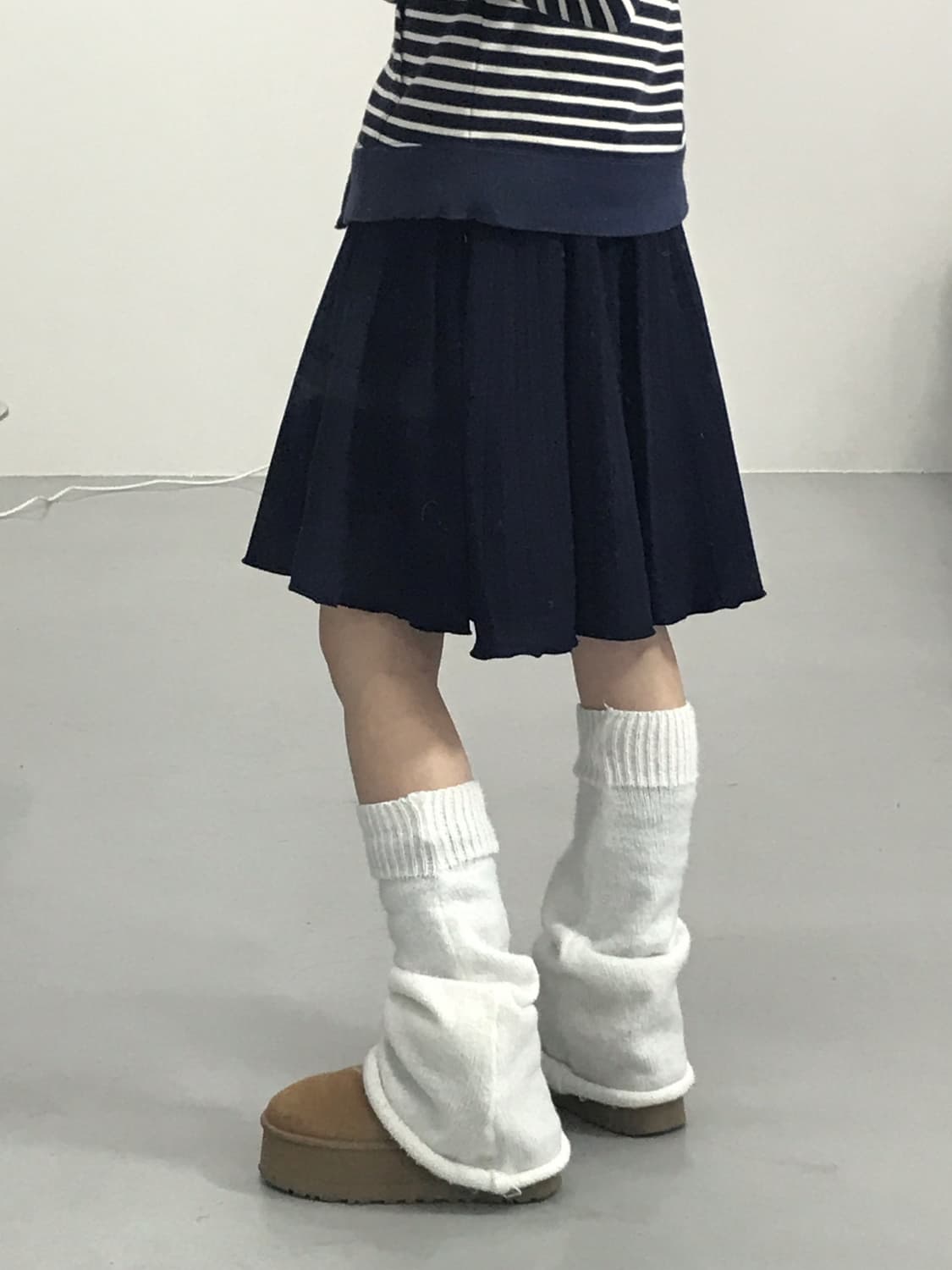 Jpn Navy Wool Midi Skirts 상품이미지2