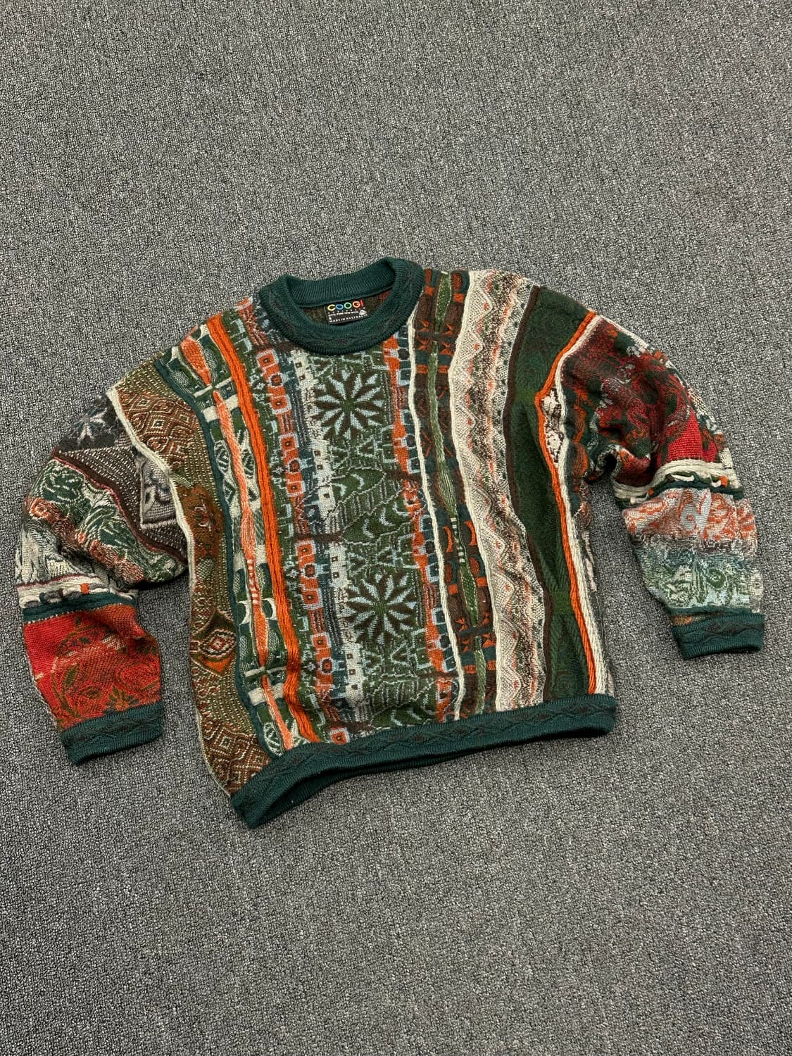 S)쿠지 Coogi 빈티지 패턴 케이블 울니트 상품이미지1