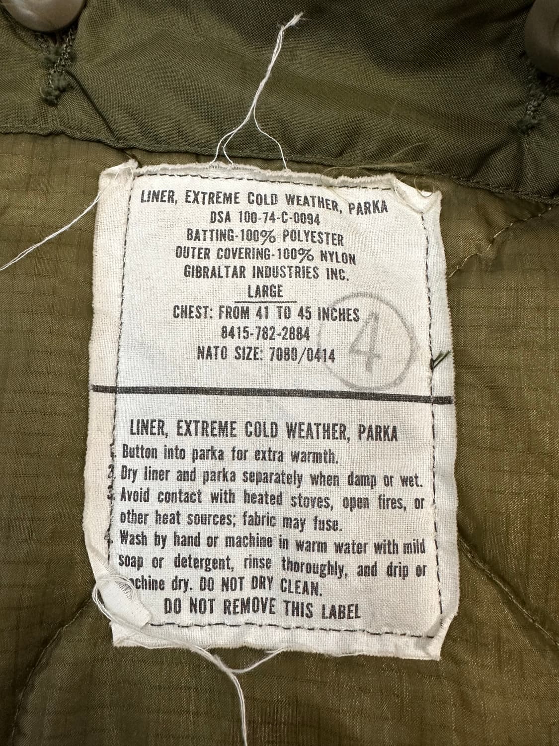 (L)70s 미군 오리지널 M65 피쉬테일 파카 상품이미지6