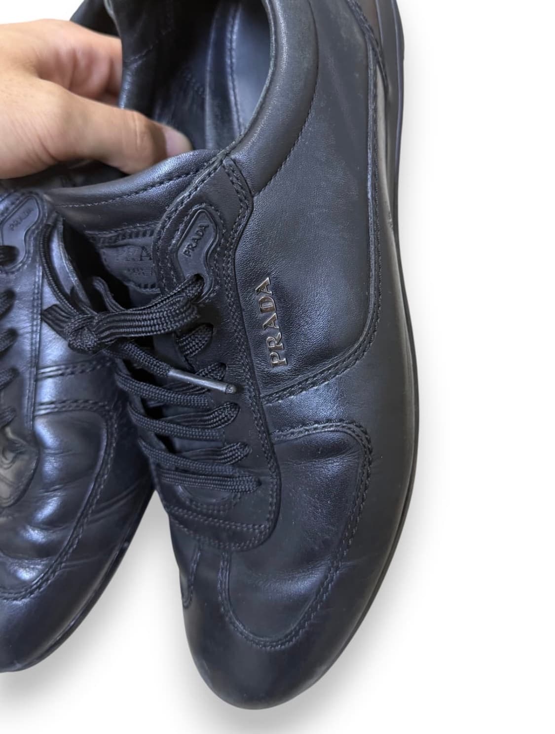 275~280) 프라다 스포츠 레더 가죽 스니커즈 신발 상품이미지3