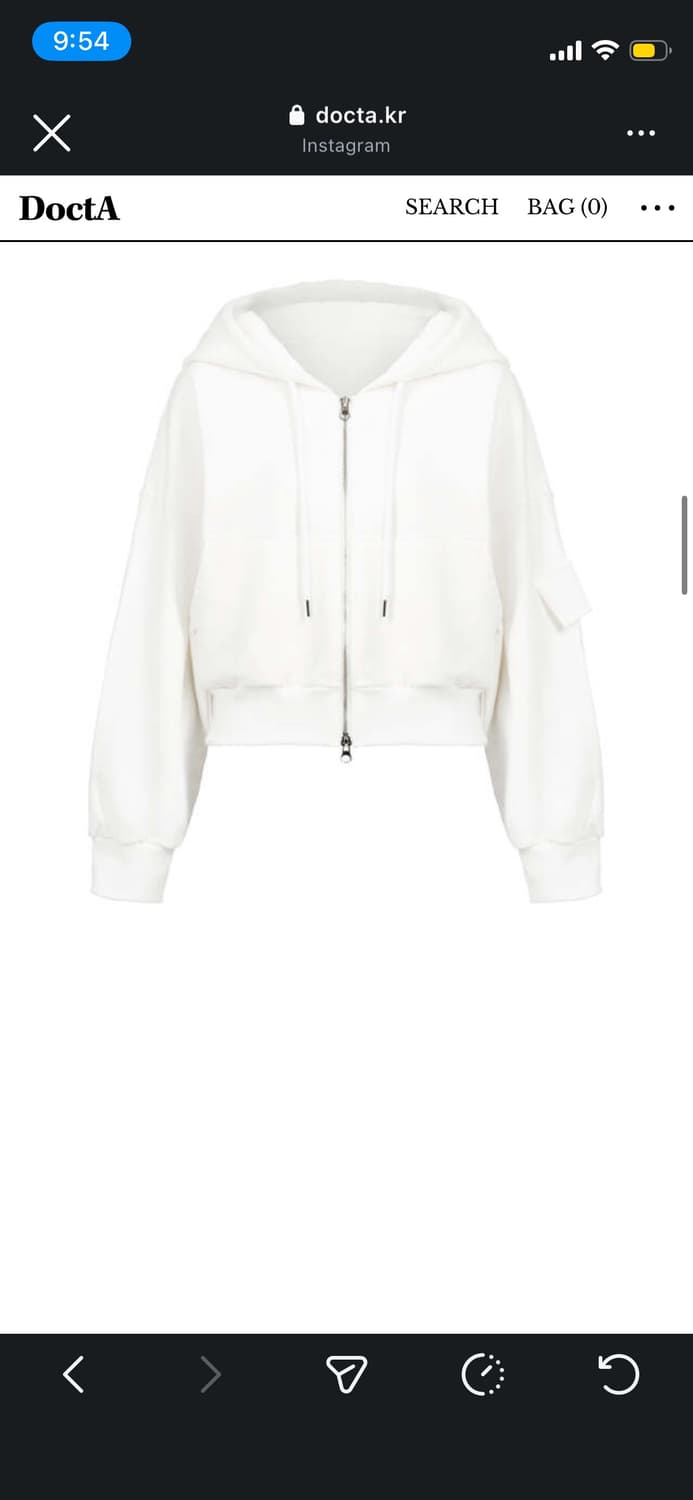 독타 레터링 패치 후드집업 화이트 상품이미지3