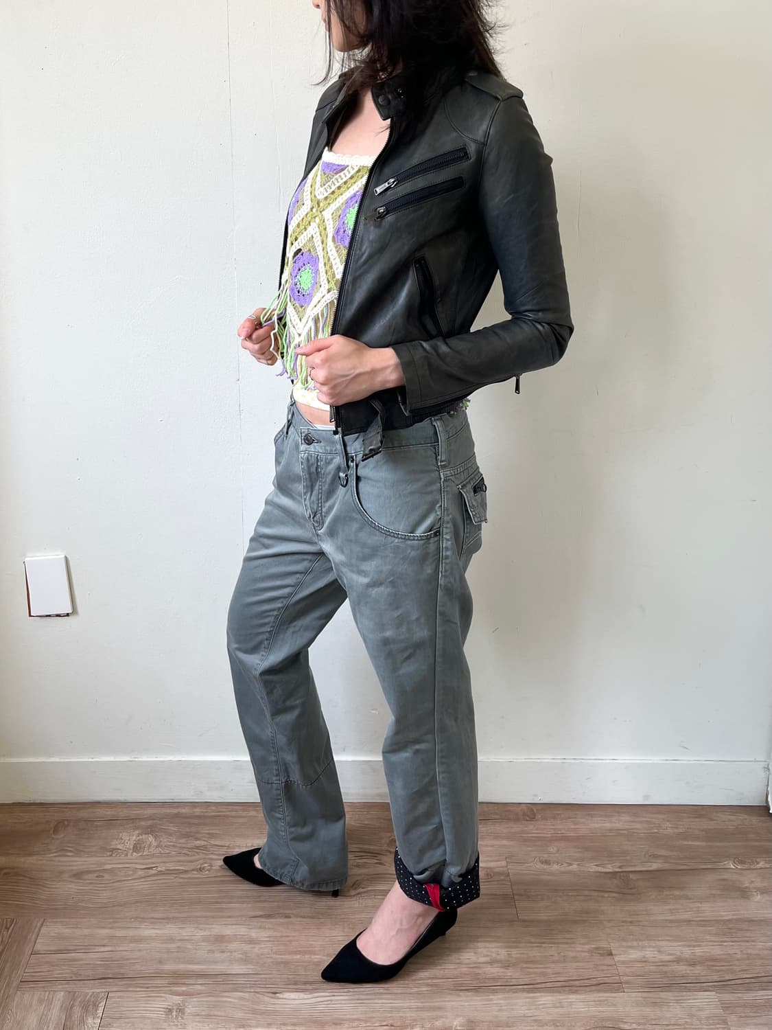 Moussy 카키그레이 라이더 자켓 상품이미지6