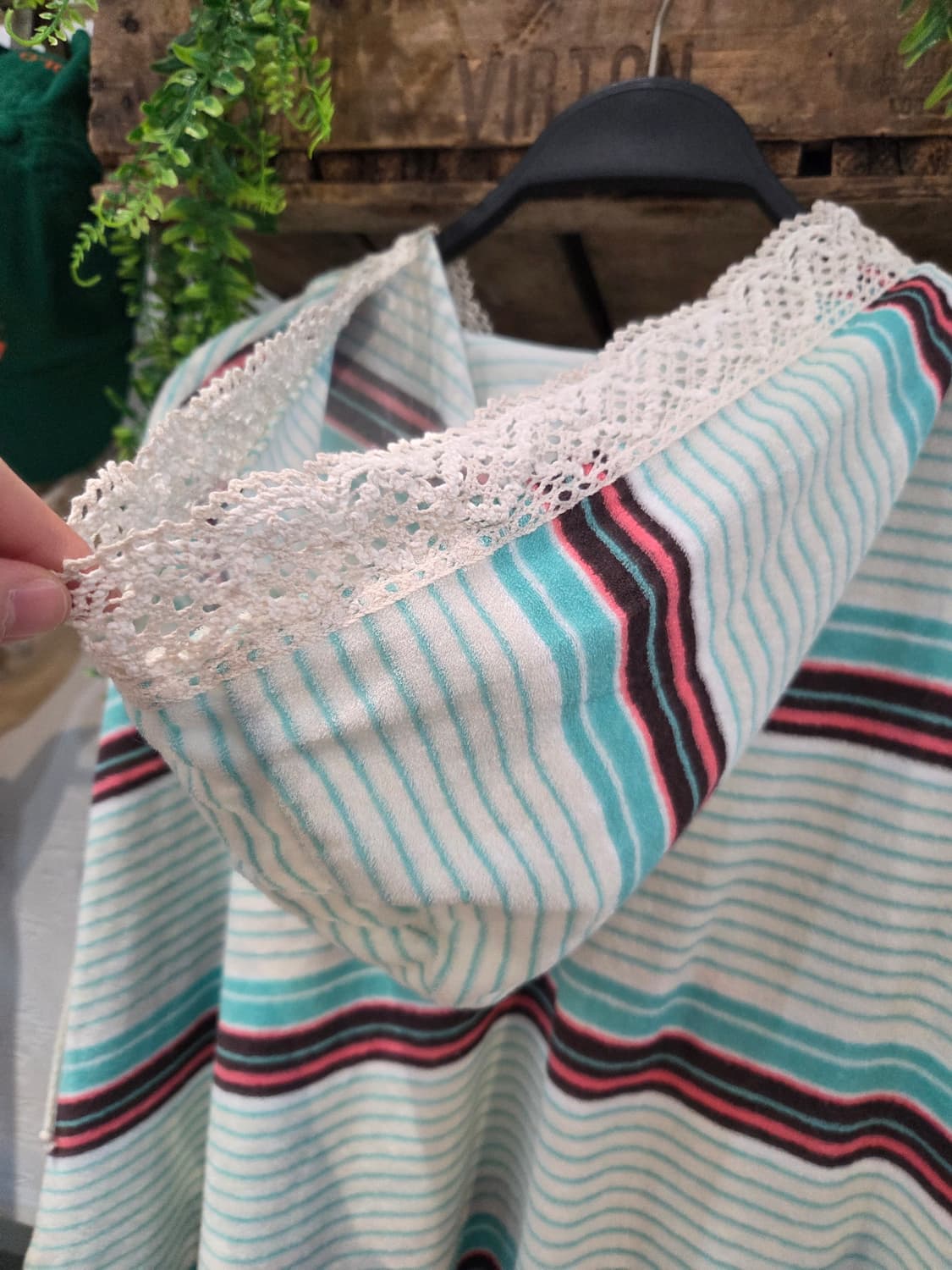 VINTAGE 민트 스트라이프 케이프 상품이미지5