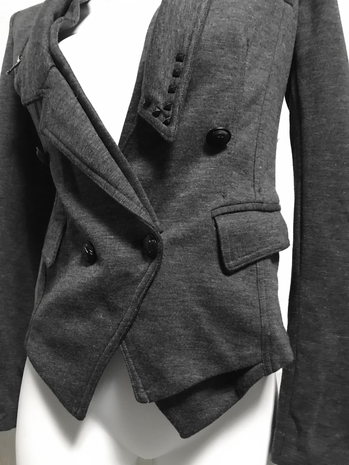 빈티지 heaven and earth 펑크 언발란스 레이어드 카라 자켓 상품이미지7