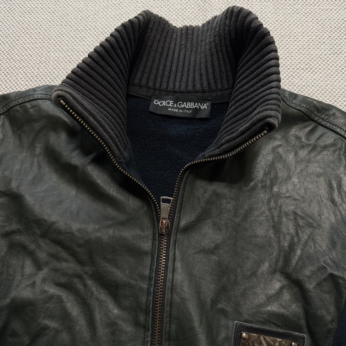 돌체앤가바나 가죽 니트 집업 자켓 상품이미지5