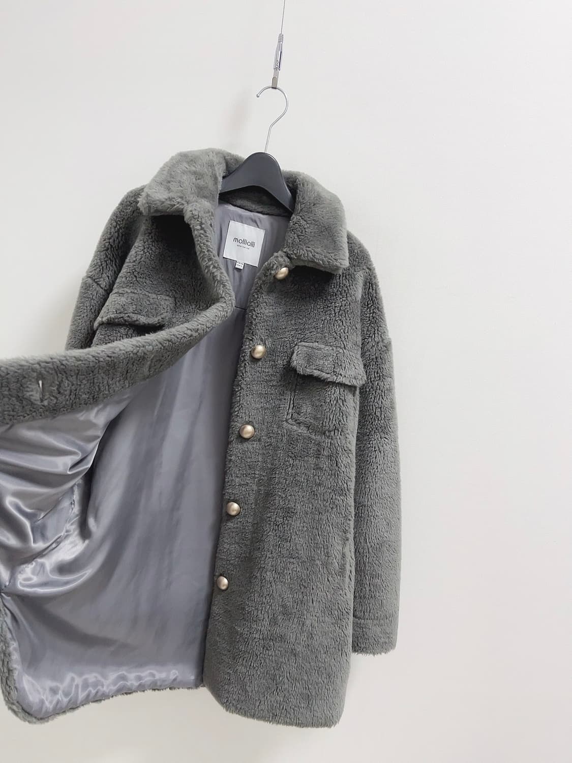 올리몰리 울혼방 페이크 무스탕 자켓 상품이미지7