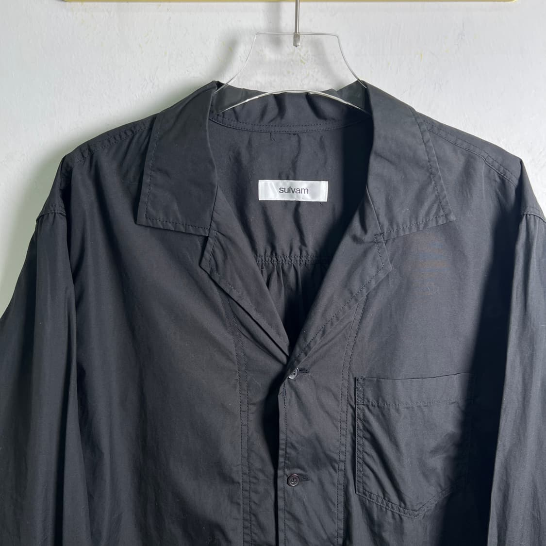 sulvam 설밤 브로드 컷오프 오픈 칼라 셔츠 M 상품이미지5