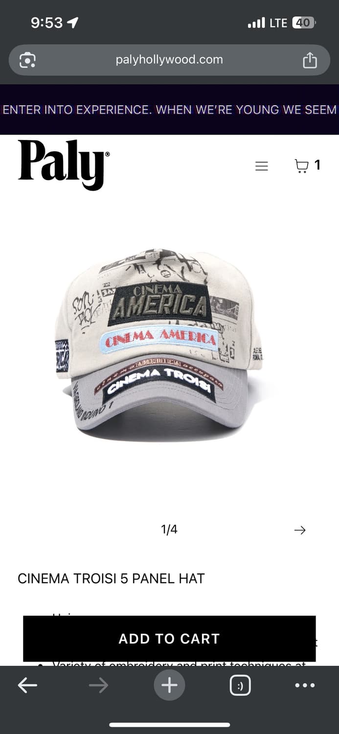 팔리할리우드 시네마 캡 상품이미지1