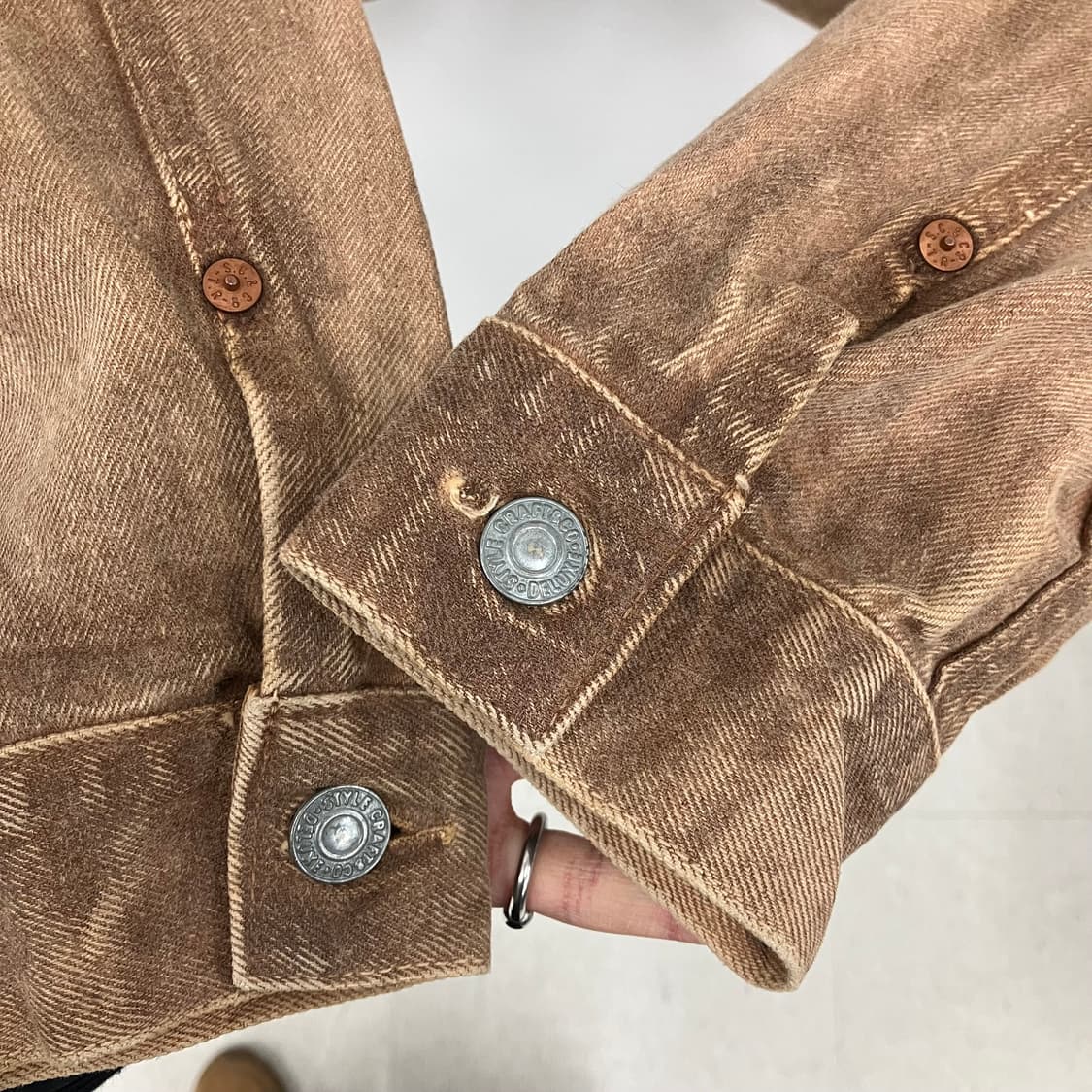 VTG 브라운 코튼 트러커 자켓 38 상품이미지5