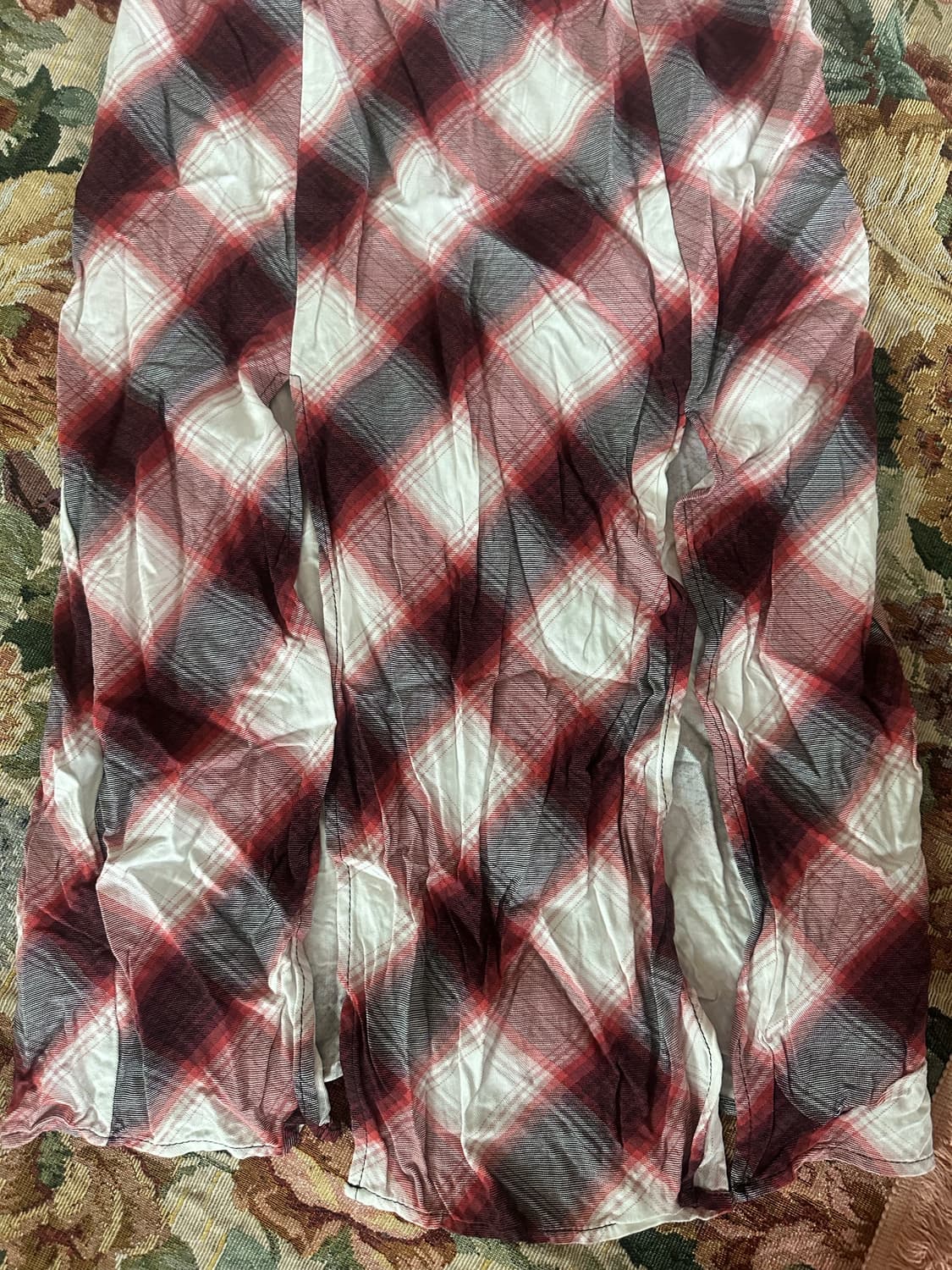 포에버21 체크 트림 롱드레스 상품이미지3