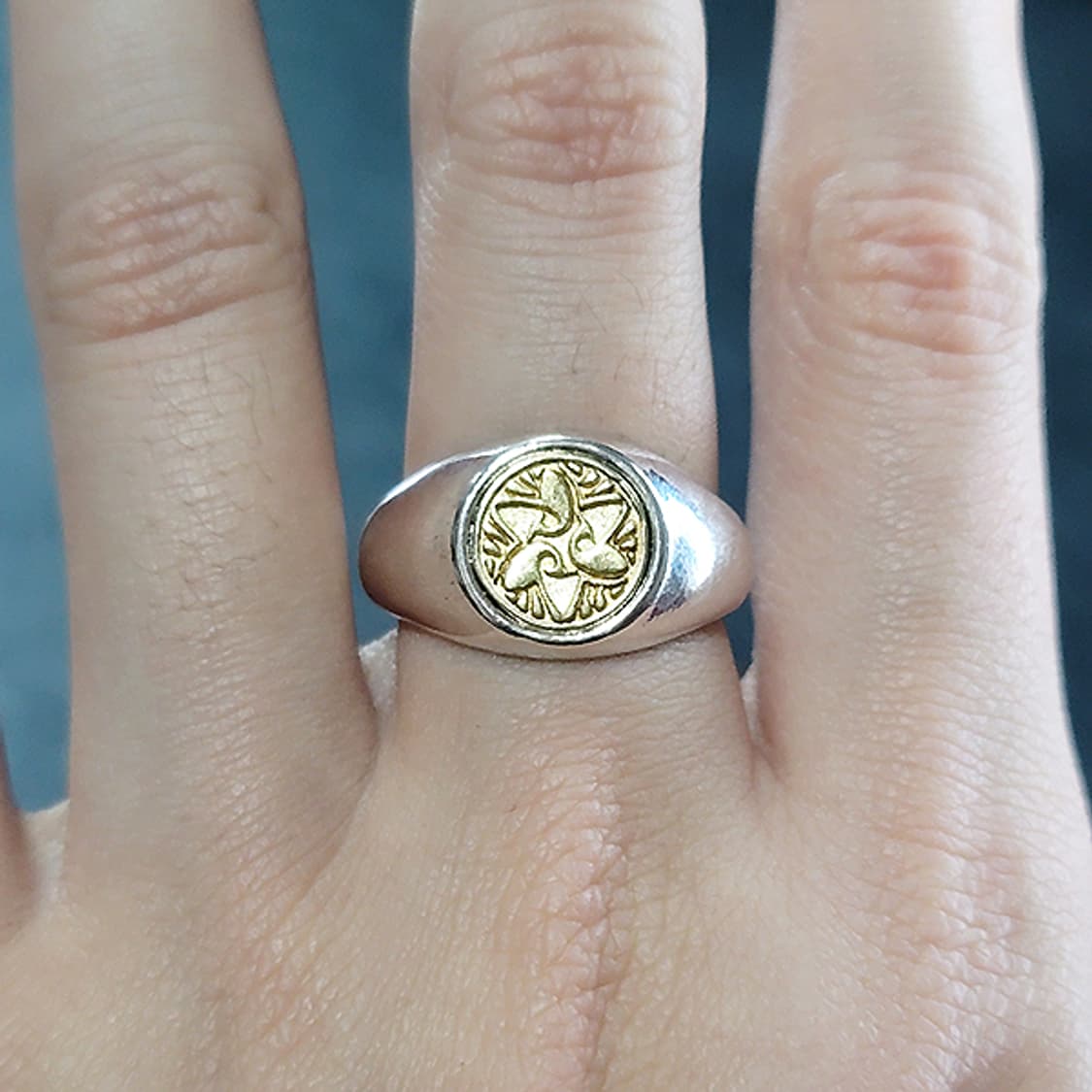 Petra 백동 남자 엔틱 빈티지 명품 고대 문양 꽃 반지 상품이미지6