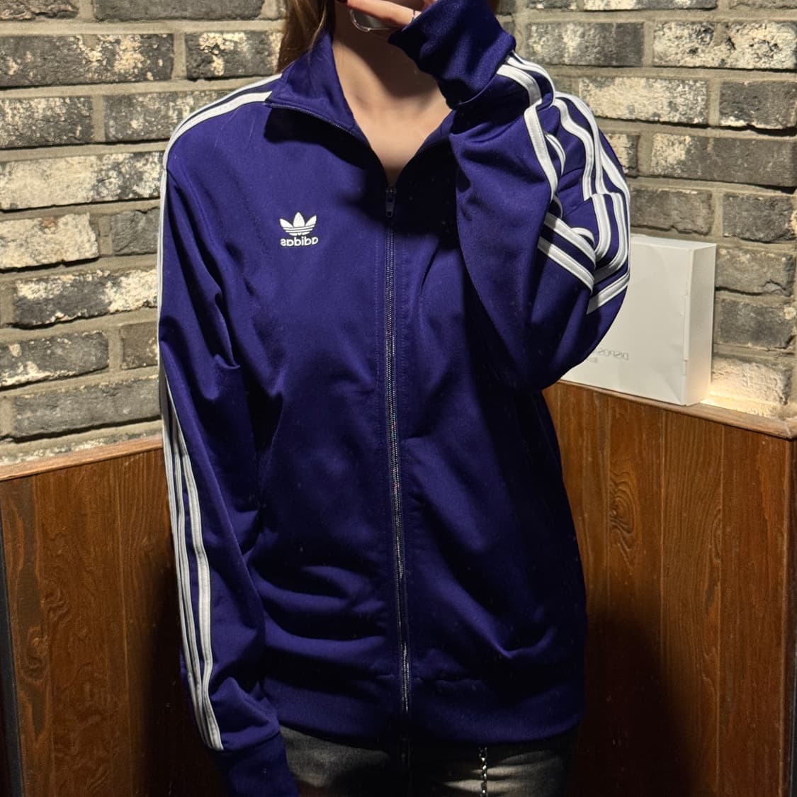 M) 아디다스 파이어버드 퍼플 삼선 져지 트랙탑 집업 상품이미지9