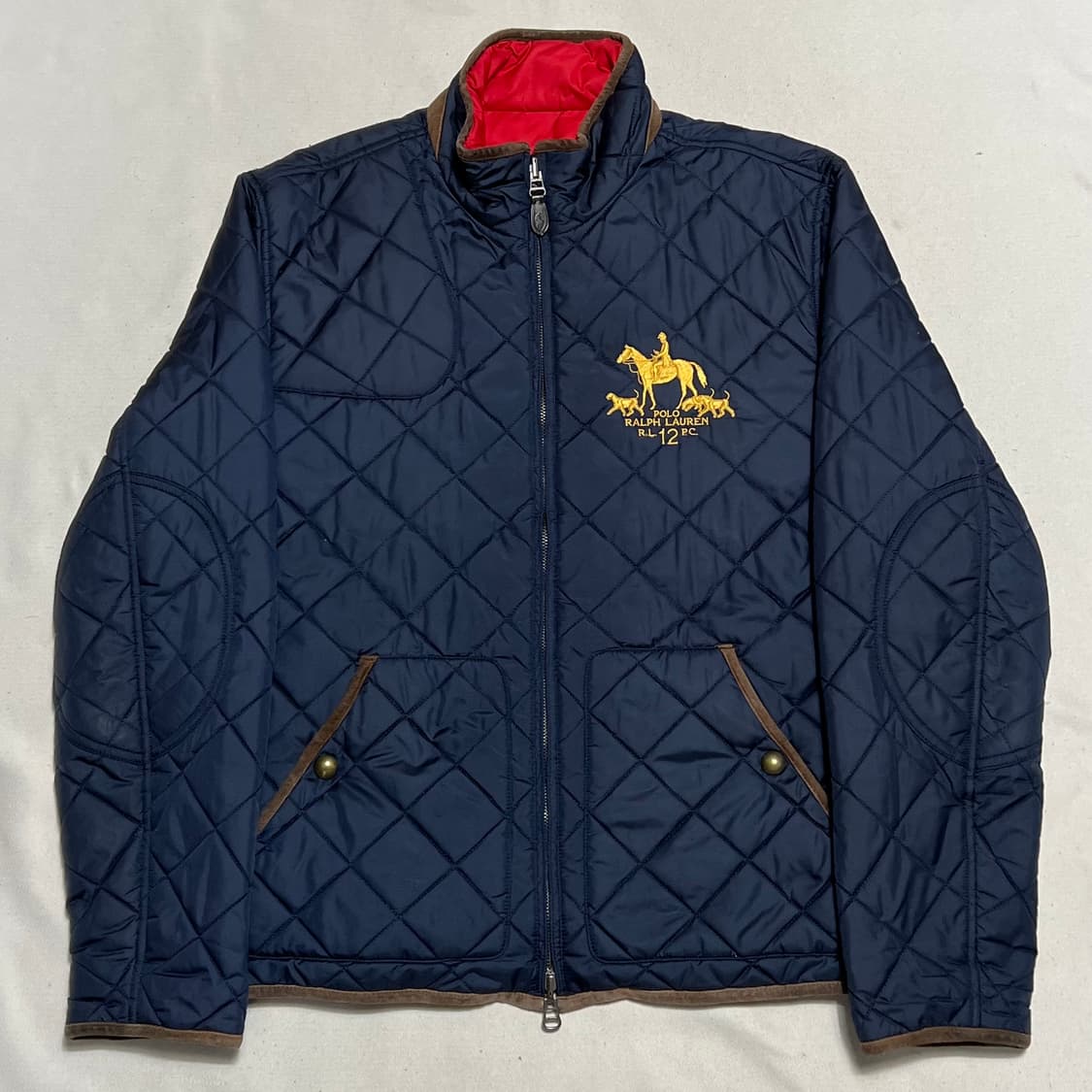 L 폴로랄프로렌 리버시블 네이비 레드 퀼팅 자켓 상품이미지2