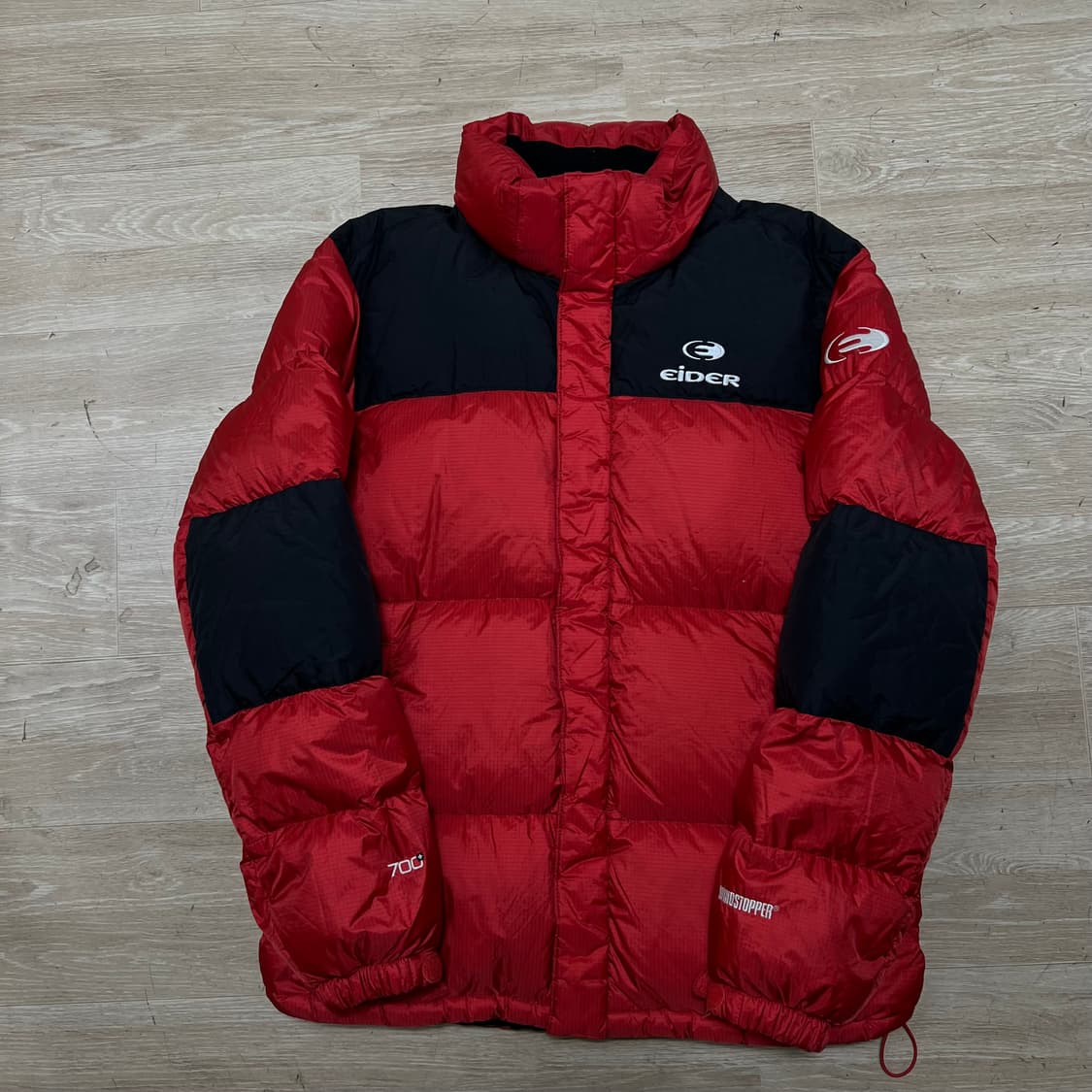 아이더 윈드스토퍼 구스다운 700 투톤 배색 패딩 [레드] L/100 상품이미지1