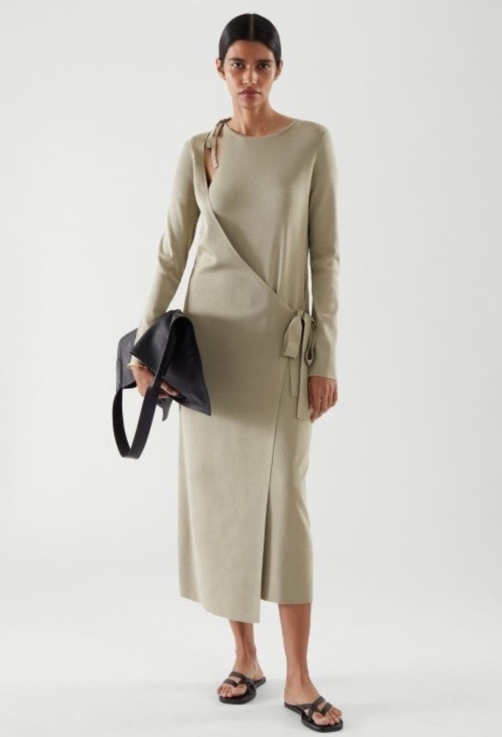 COS 코스 애시베트릭 니트 랩 드레스 새상품 상품이미지4