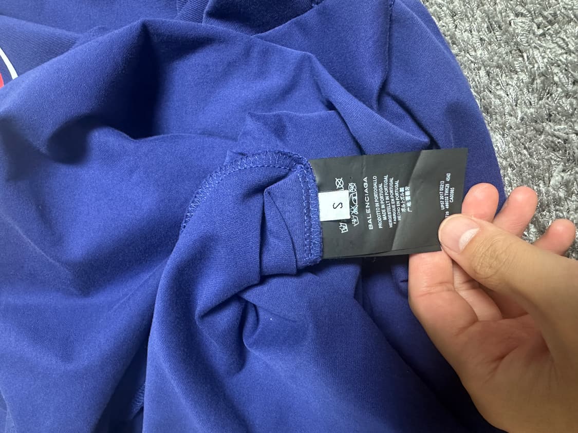 발렌시아가 웨이브 로고 2017 반팔티 블루 s 100 사이즈 상품이미지4