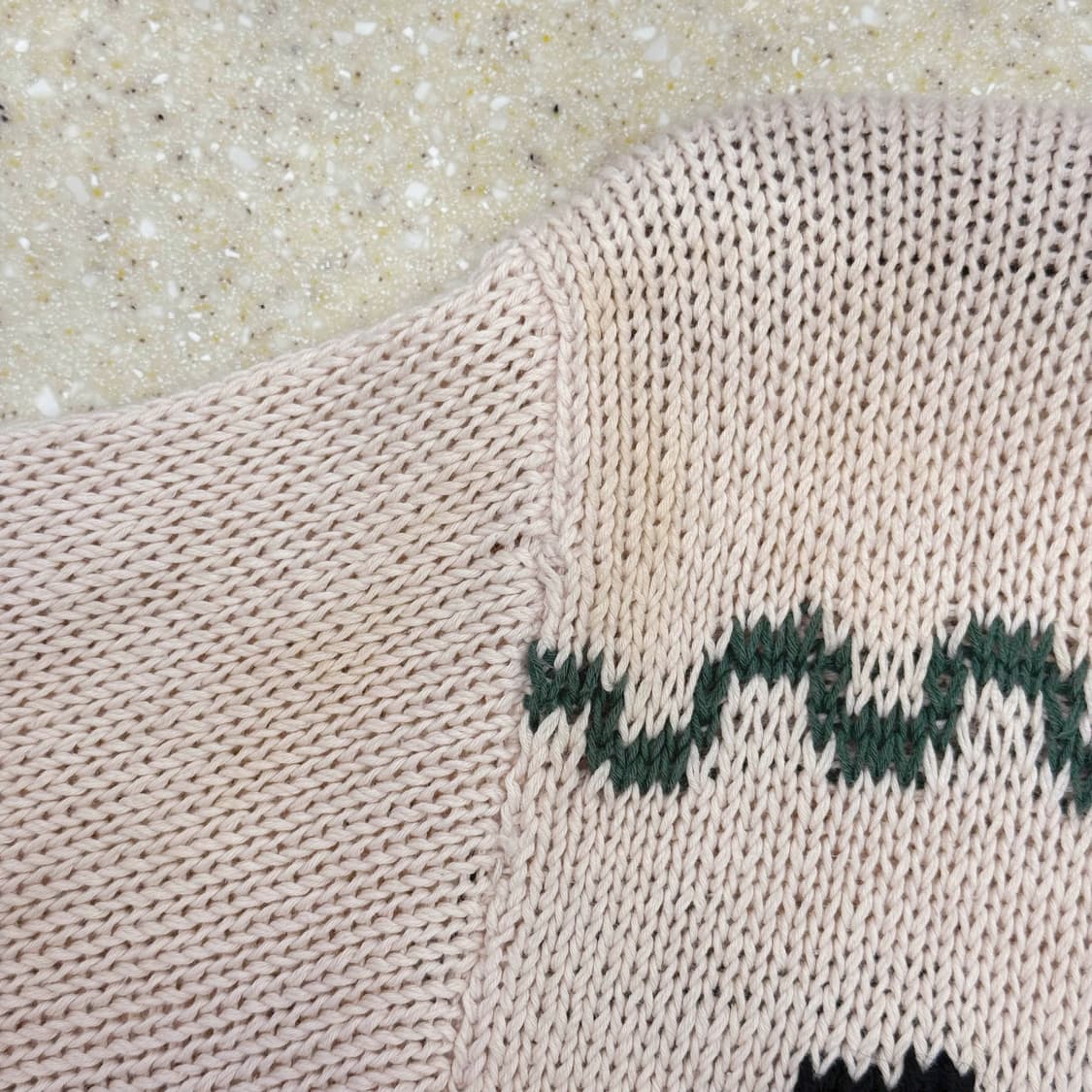 스쿱 뮤직 그래픽 반팔 니트 티셔츠 악기 패턴 디테일 아이보리 상품이미지9