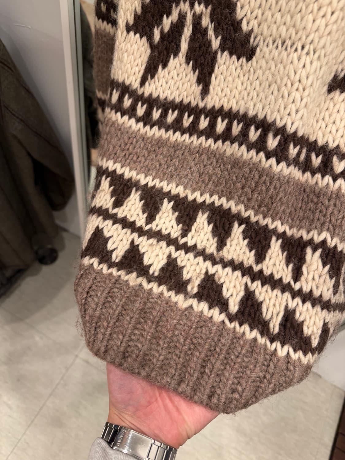 Vtg 빈티지 헤비울 코위찬 니트 집업 상품이미지8