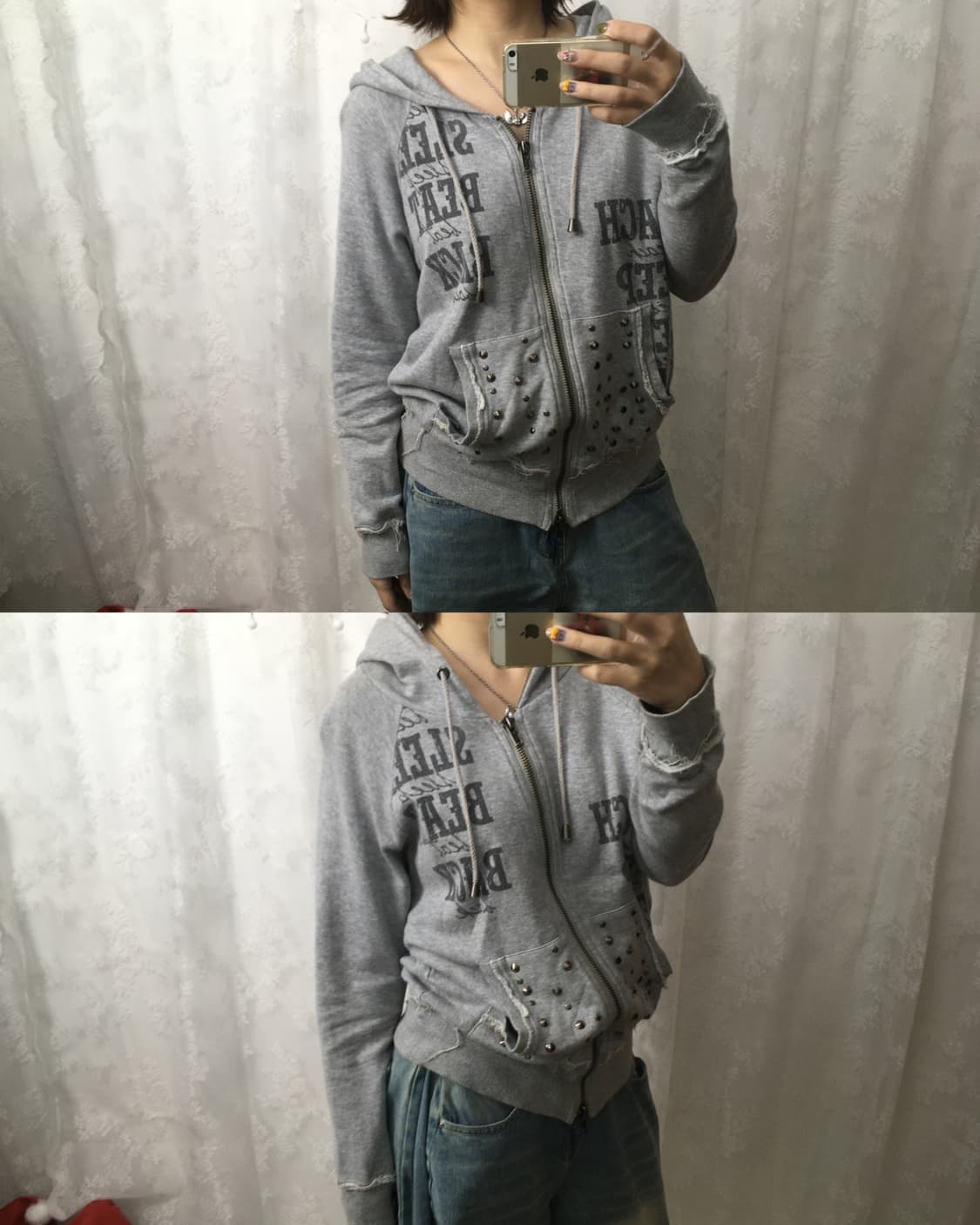 GHOST OF HARLEM Stud Hooded Zip-Up 상품이미지9