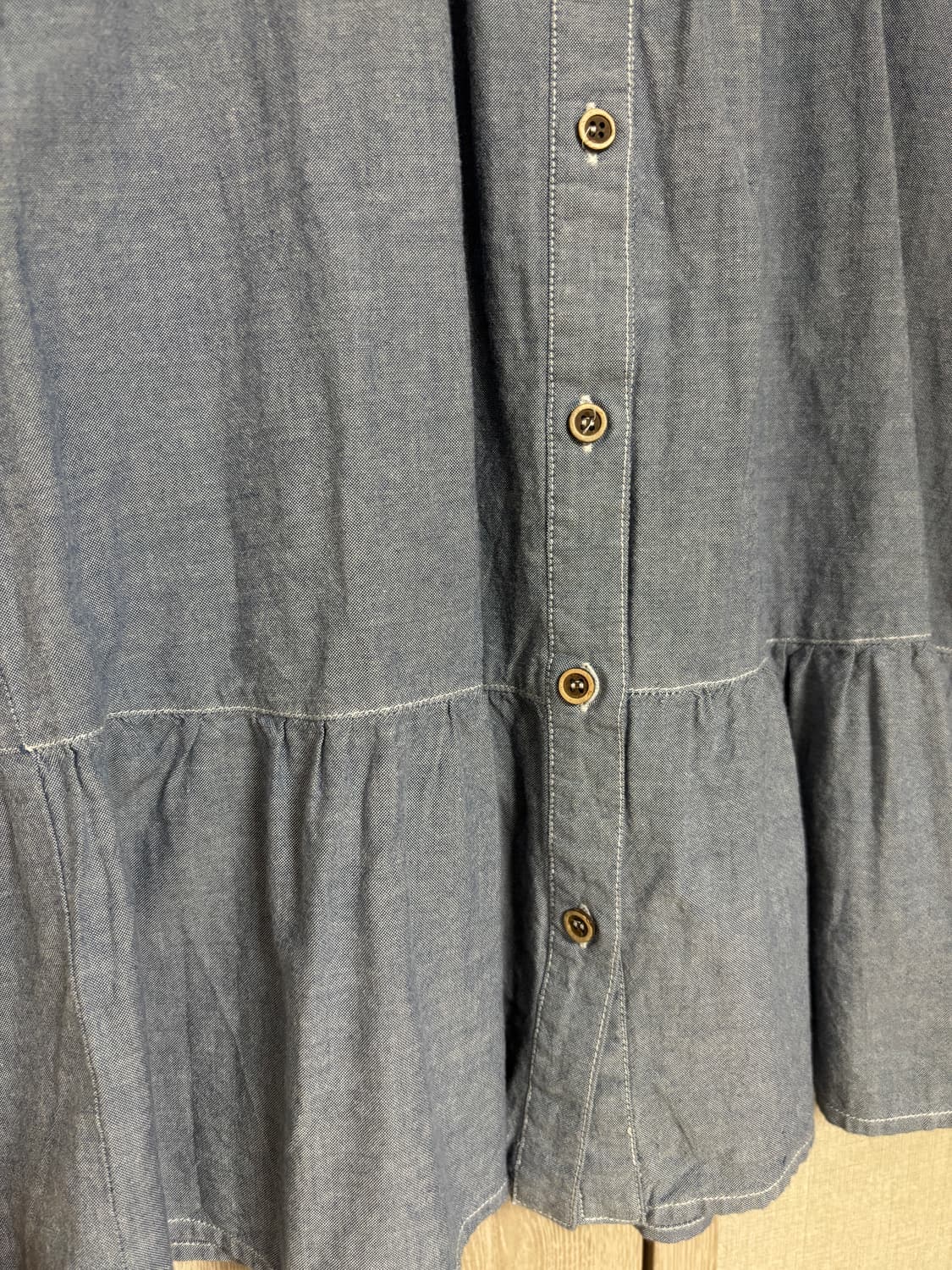 마루 빈티지 모리걸 연청 데님 홍콩 블라우스 상품이미지4