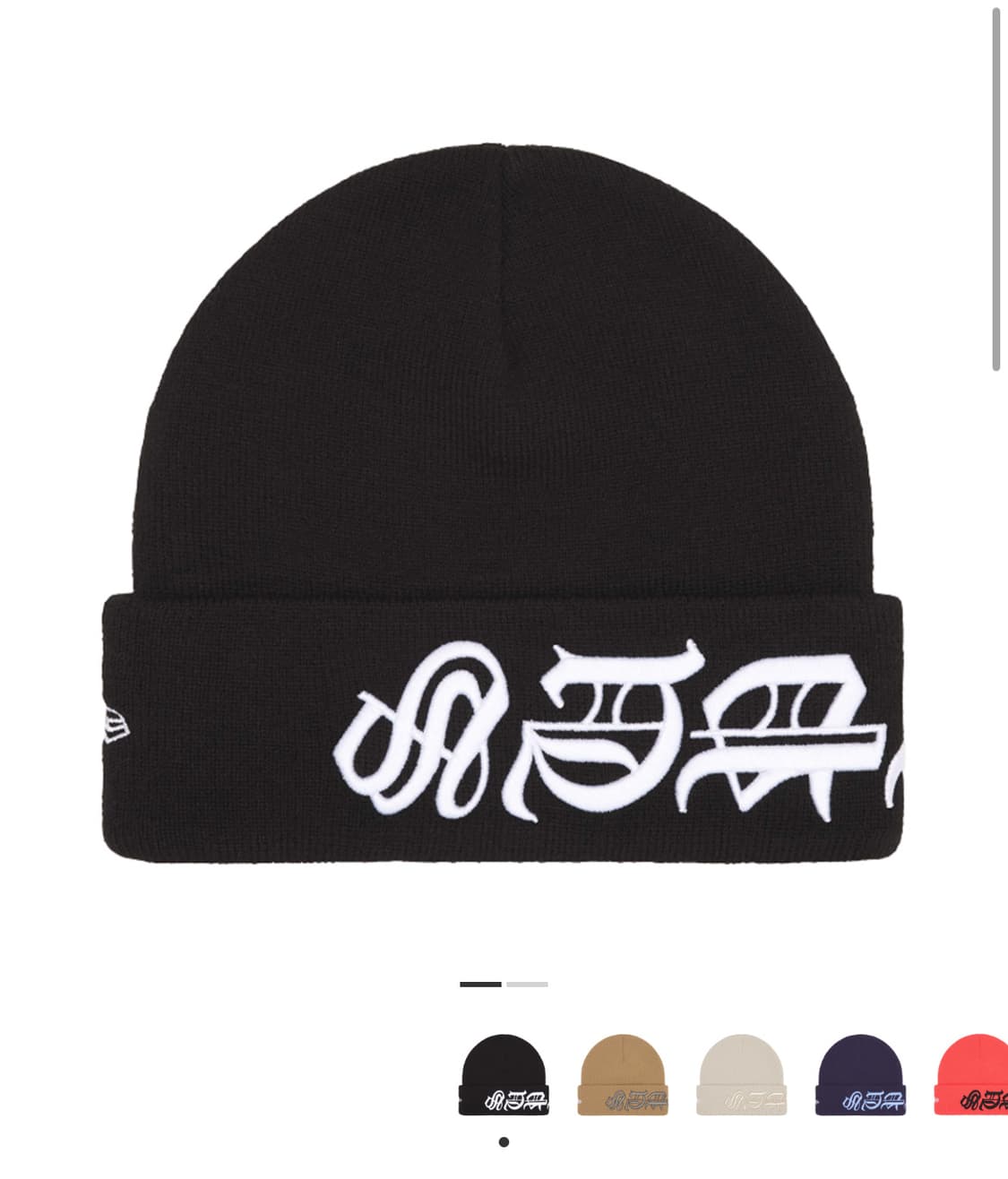 슈프림 뉴에라 블랙레터 비니 블랙 25ss 상품이미지1