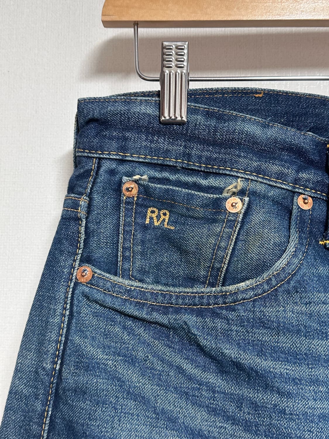 RRL 빈티지 5 포켓 제팬 우븐 셀비지 데님 상품이미지3