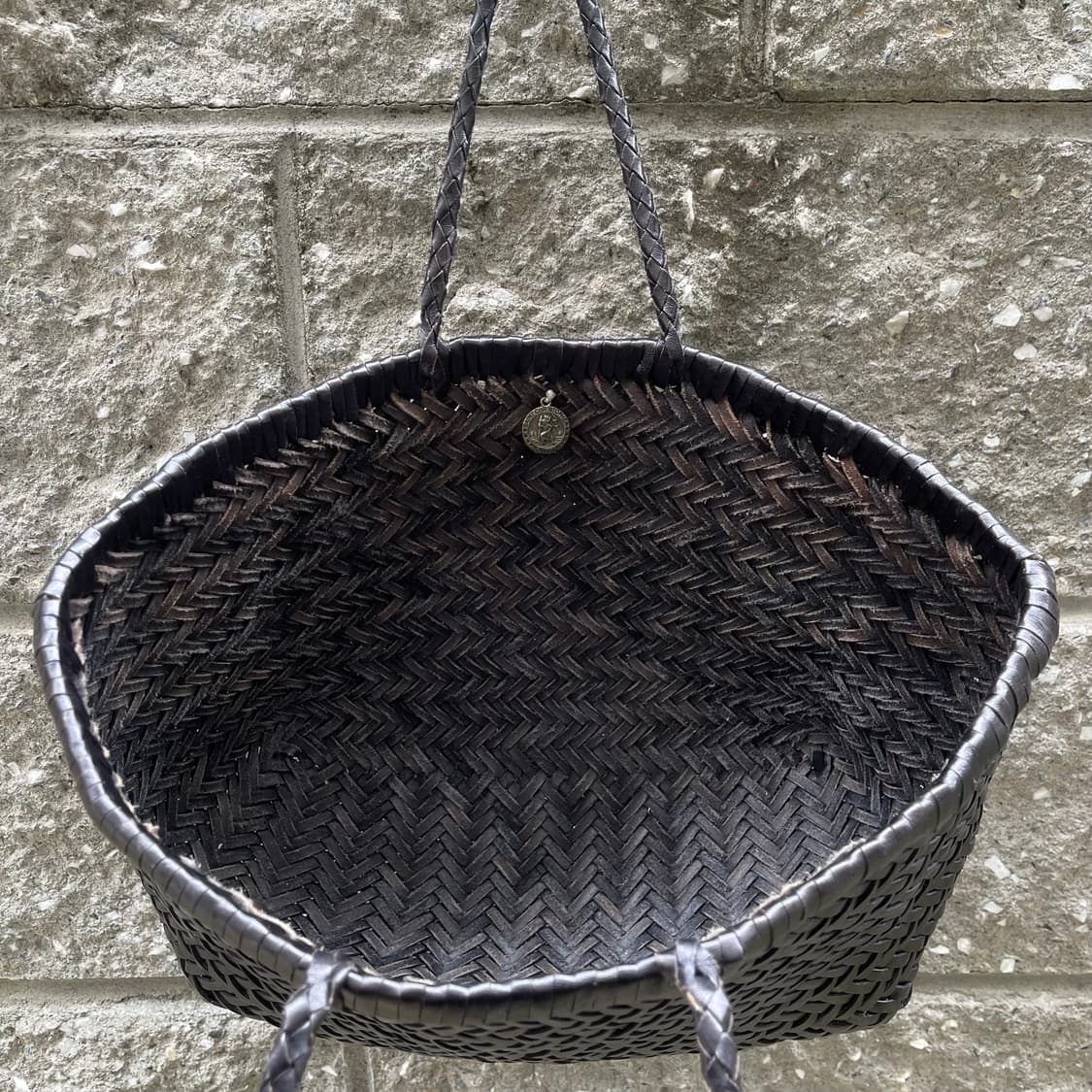 [OS] DRAGON DIFFUSION 블랙 레더 스물 위빙 토트백 상품이미지5